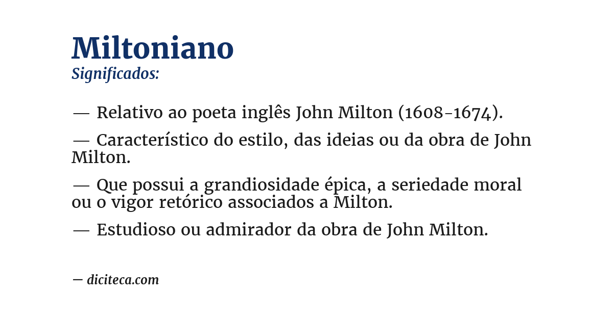 Significado de miltoniano
