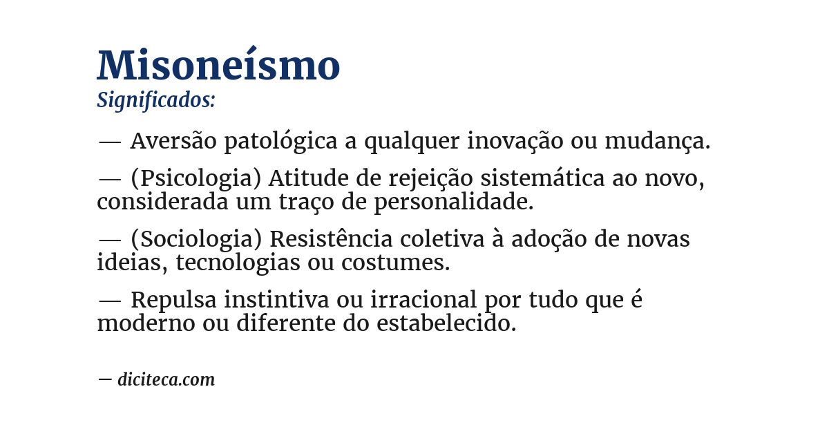 Significado de misoneísmo