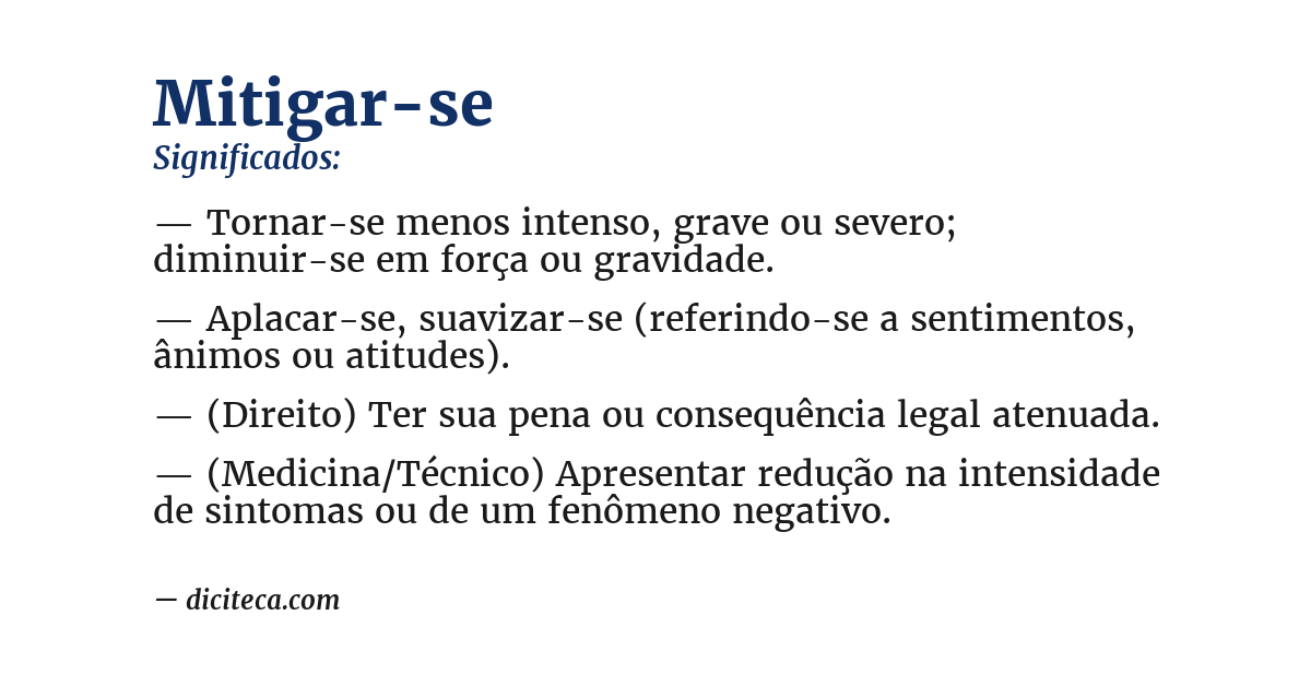 Significado de mitigar-se