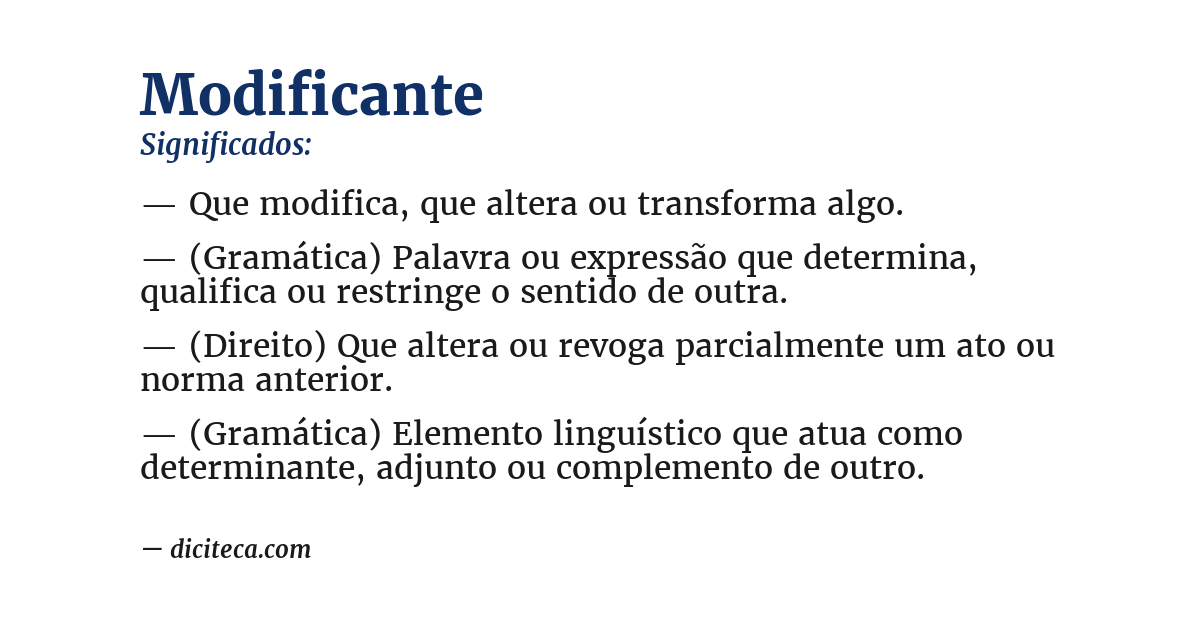 Significado de modificante