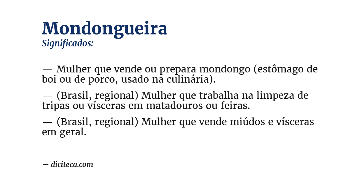 Significado de mondongueira