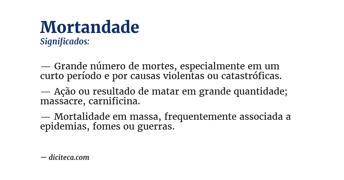 Significado de mortandade
