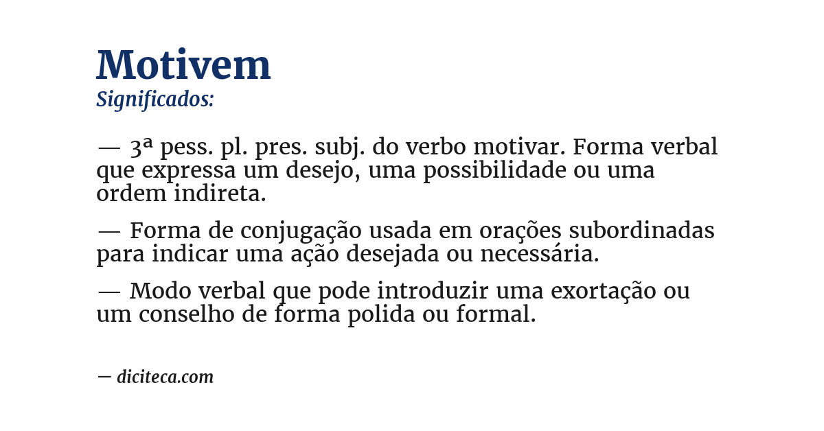 Significado de motivem