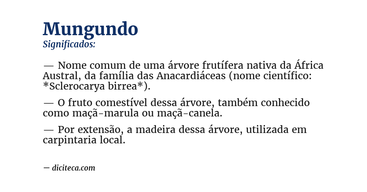 Significado de mungundo
