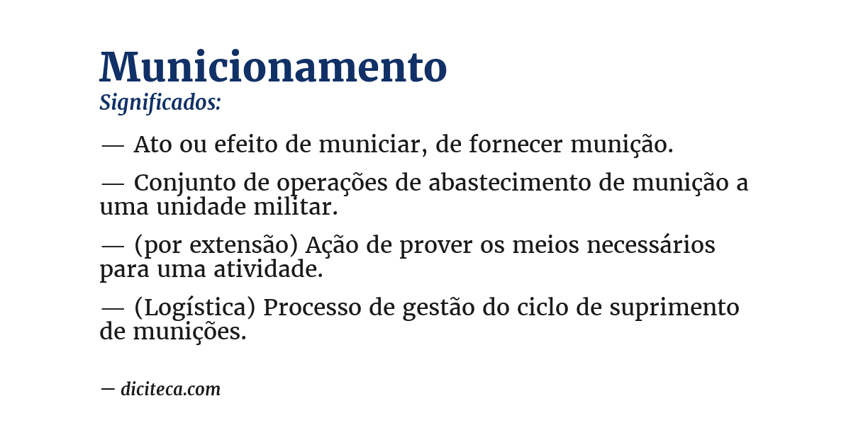 Significado de municionamento