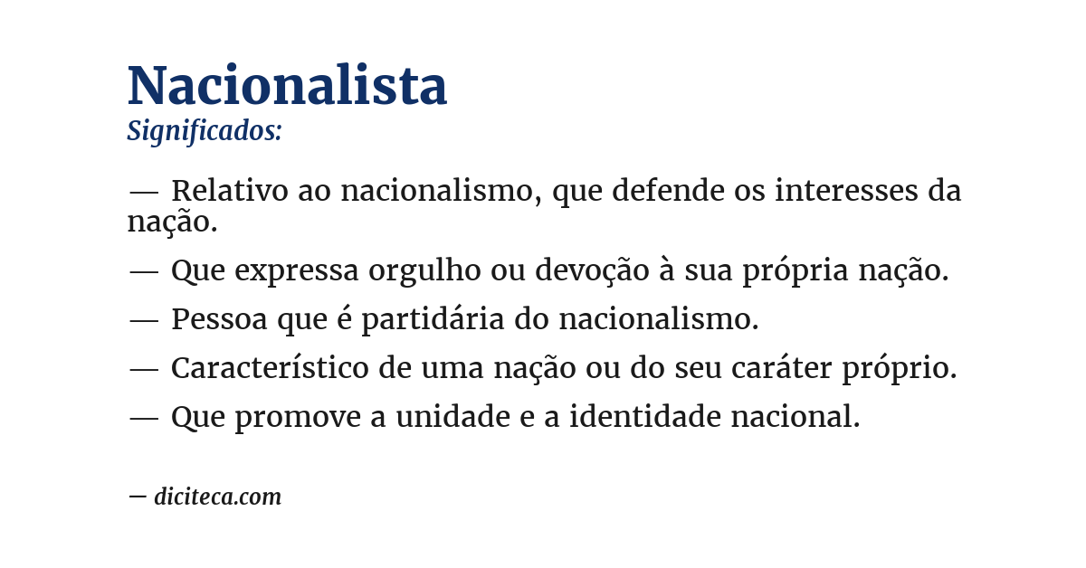 Significado de nacionalista