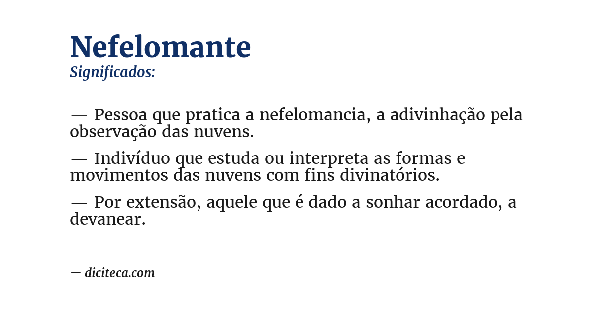 Significado de nefelomante