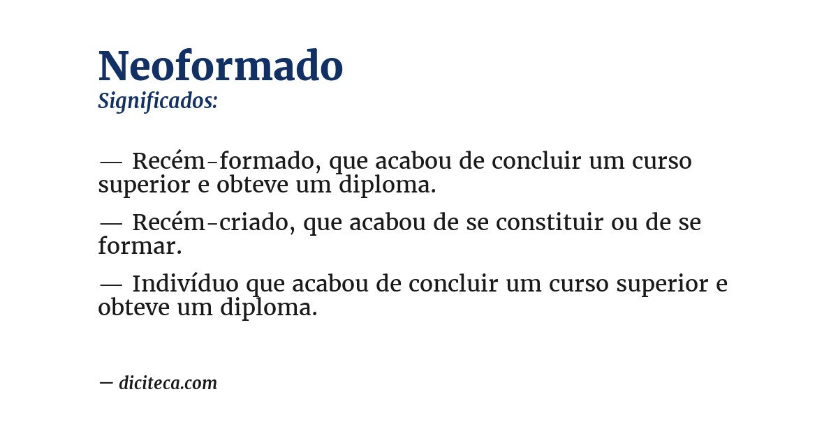 Significado de neoformado