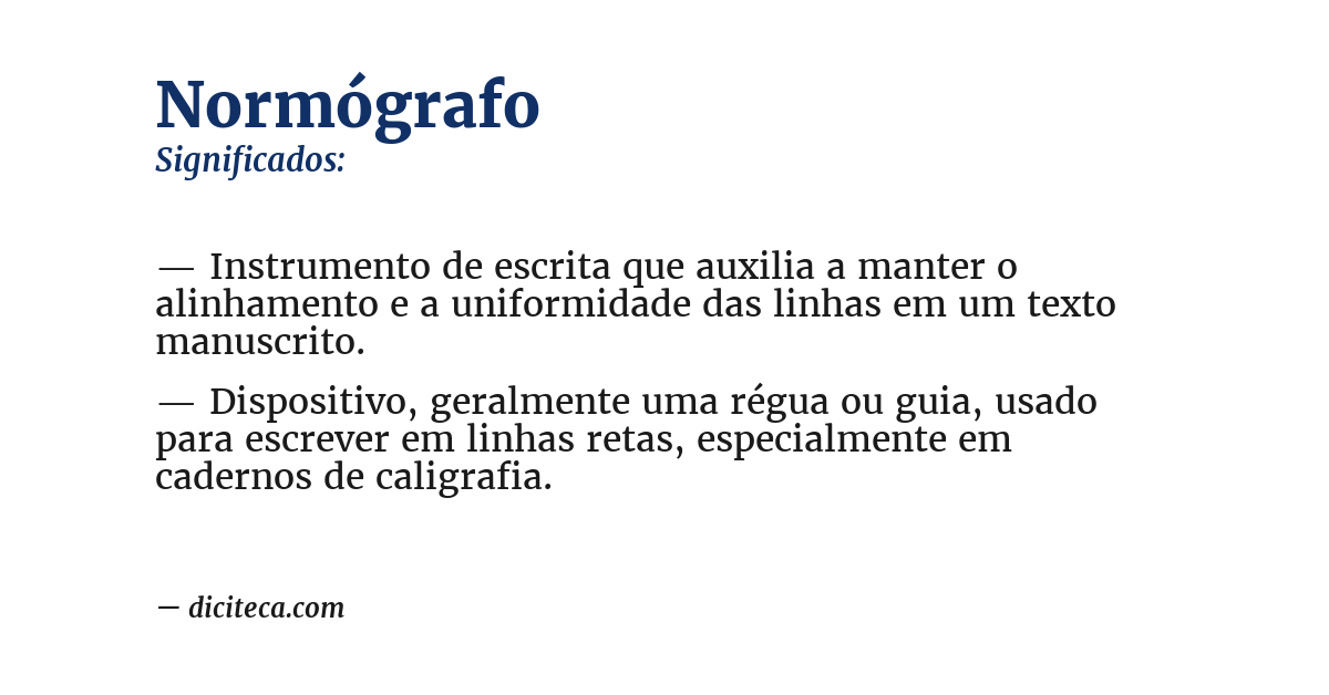 Significado de normógrafo