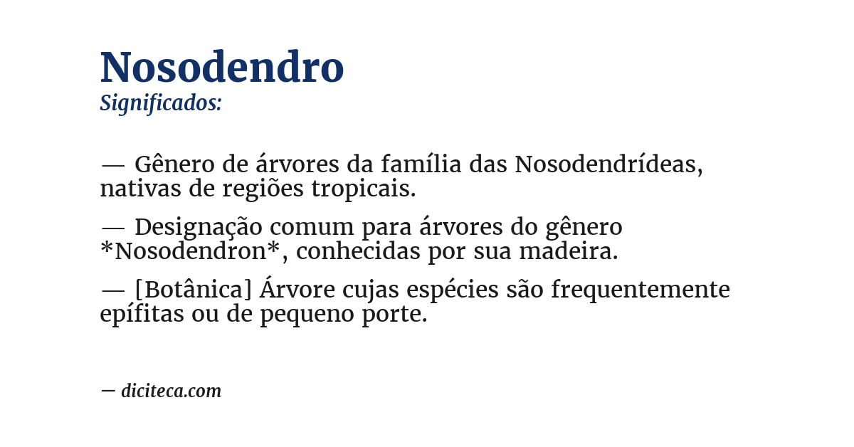 Significado de nosodendro