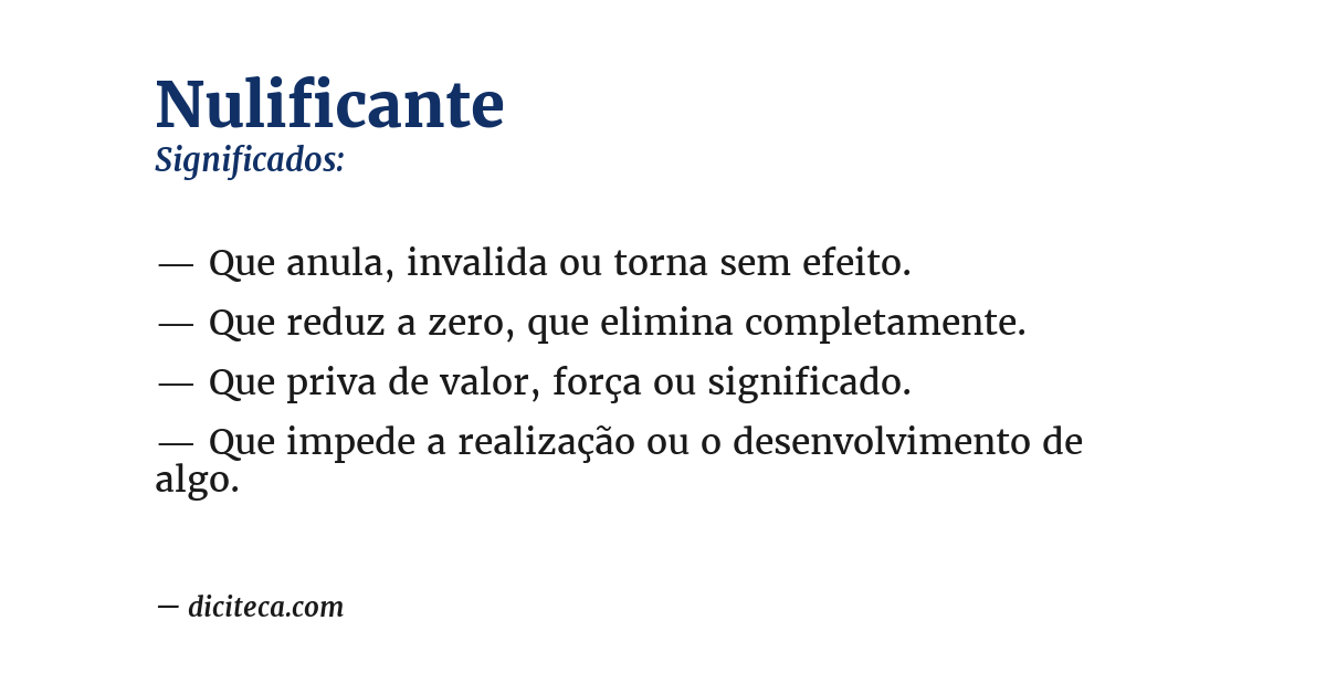 Significado de nulificante
