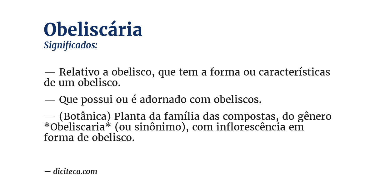 Significado de obeliscária