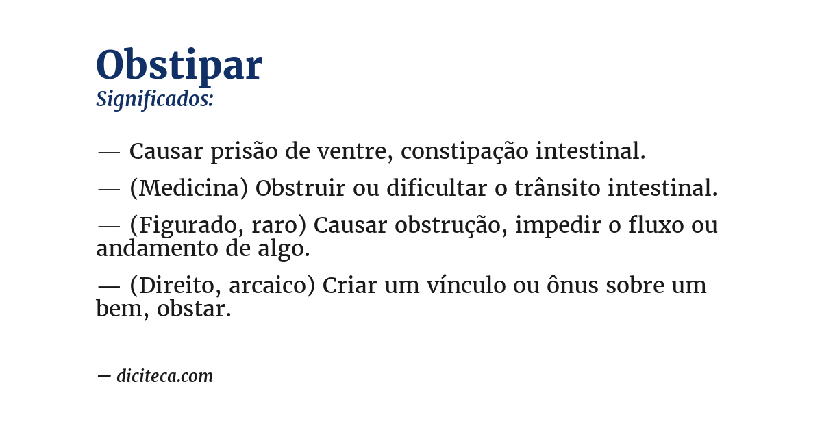 Significado de obstipar