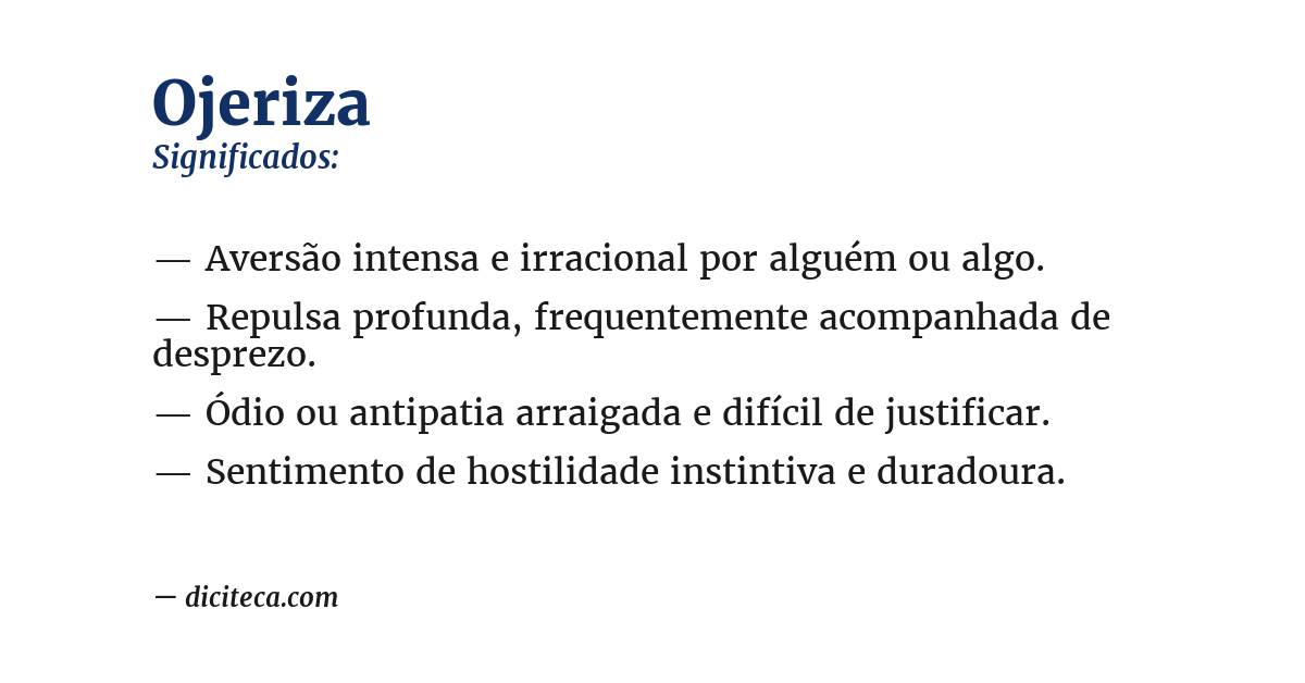 Significado de ojeriza