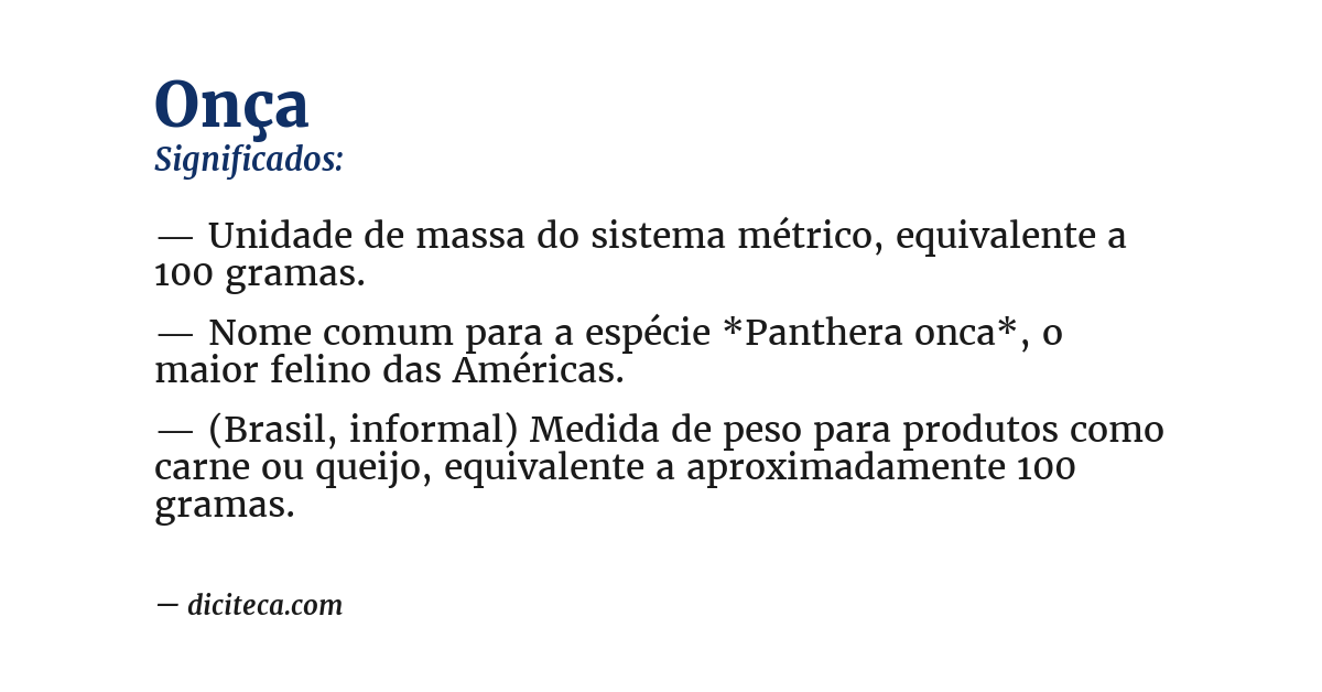 Significado de onça