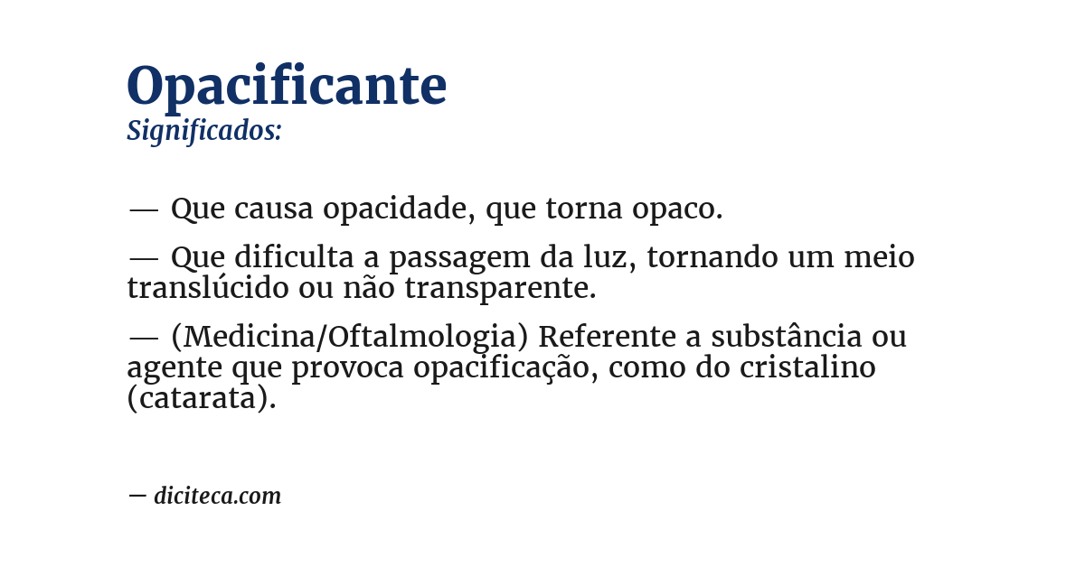Significado de opacificante