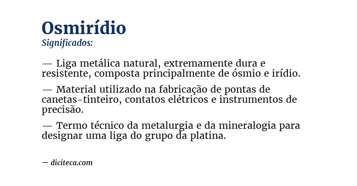 Significado de osmirídio