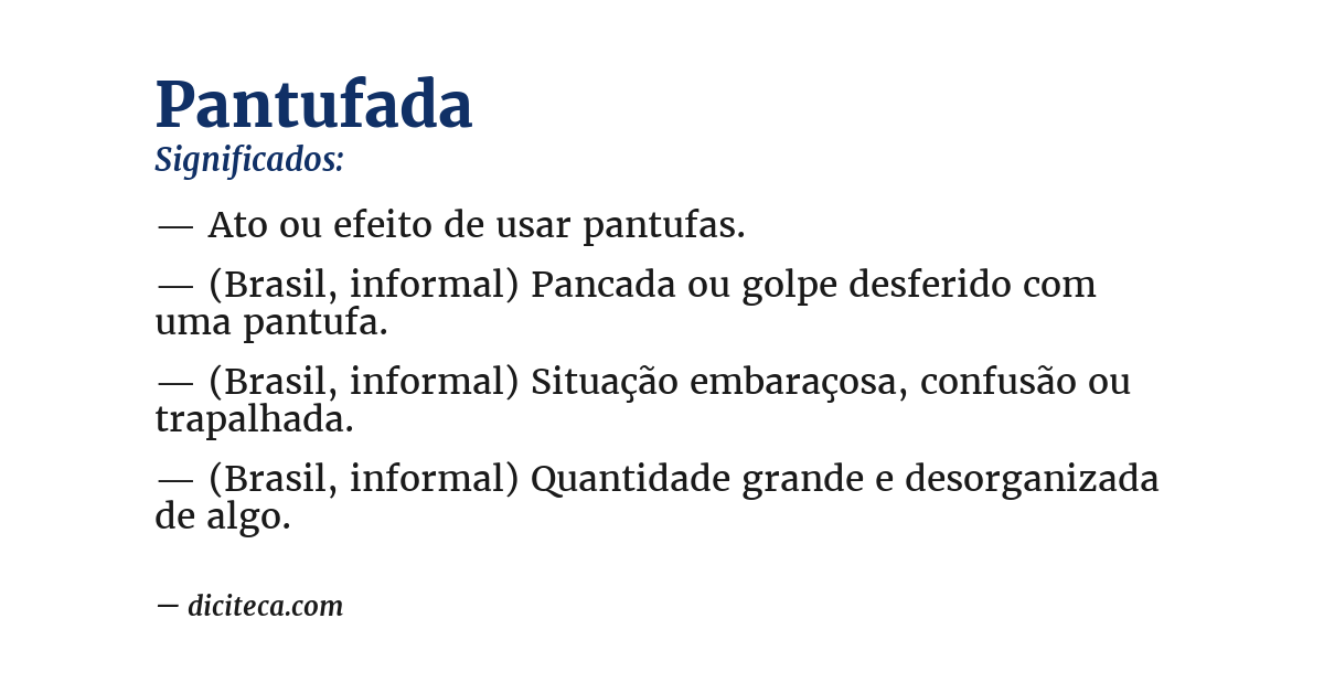 Significado de pantufada