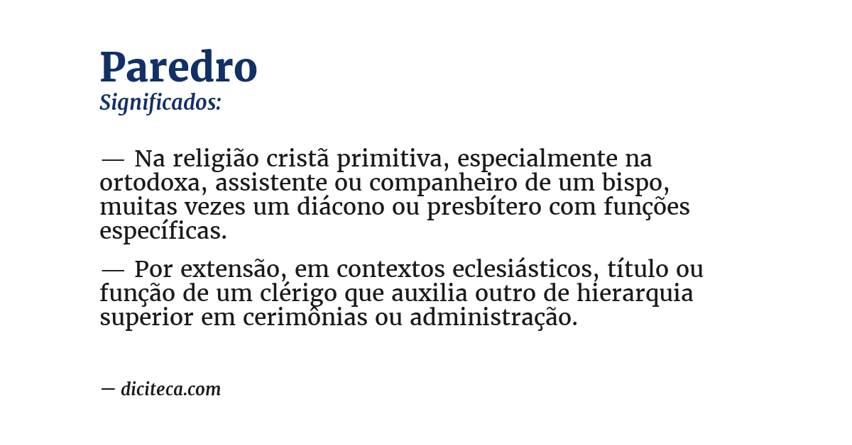 Significado de paredro