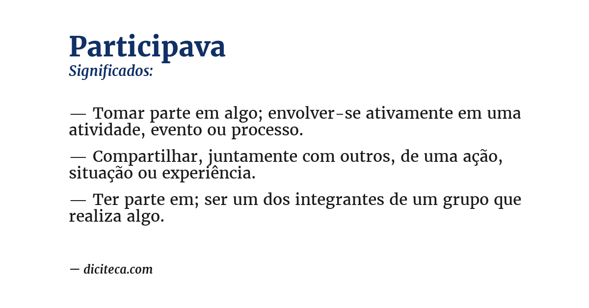 Significado de participava