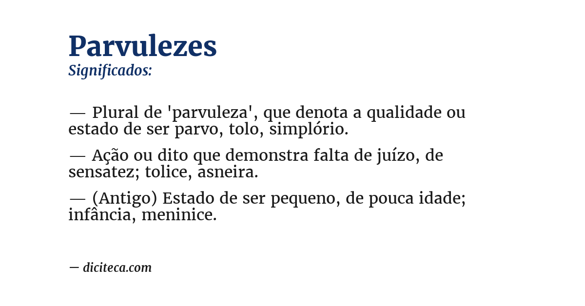 Significado de parvulezes