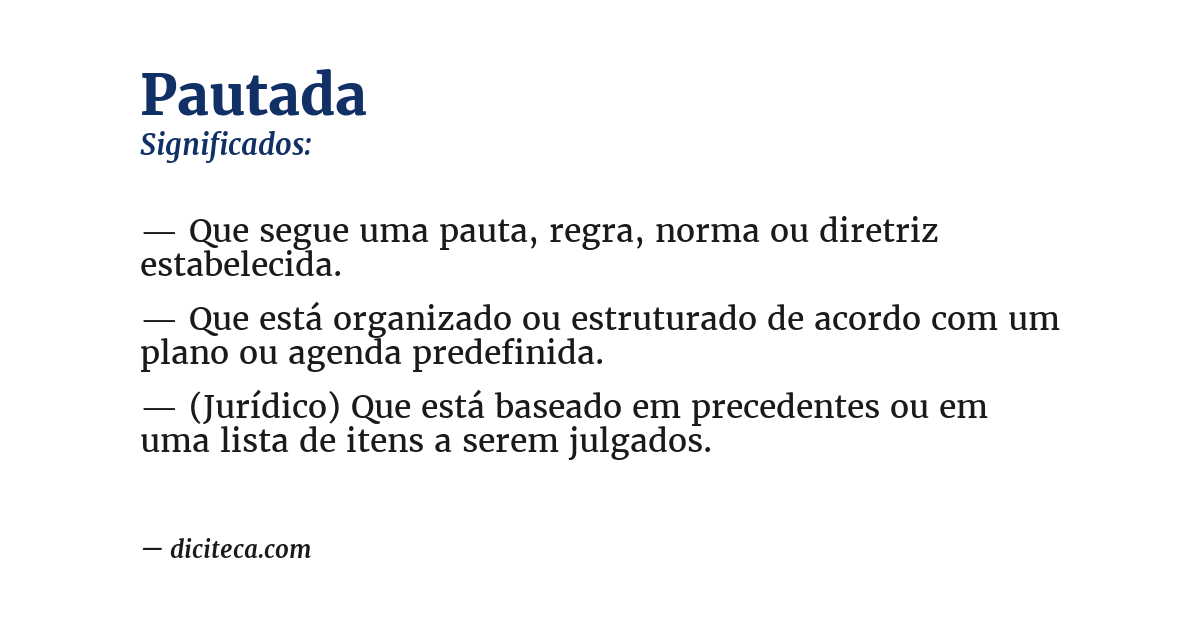 Significado de pautada