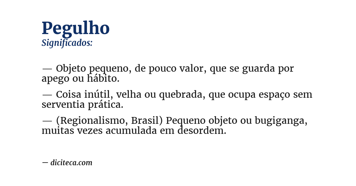 Significado de pegulho