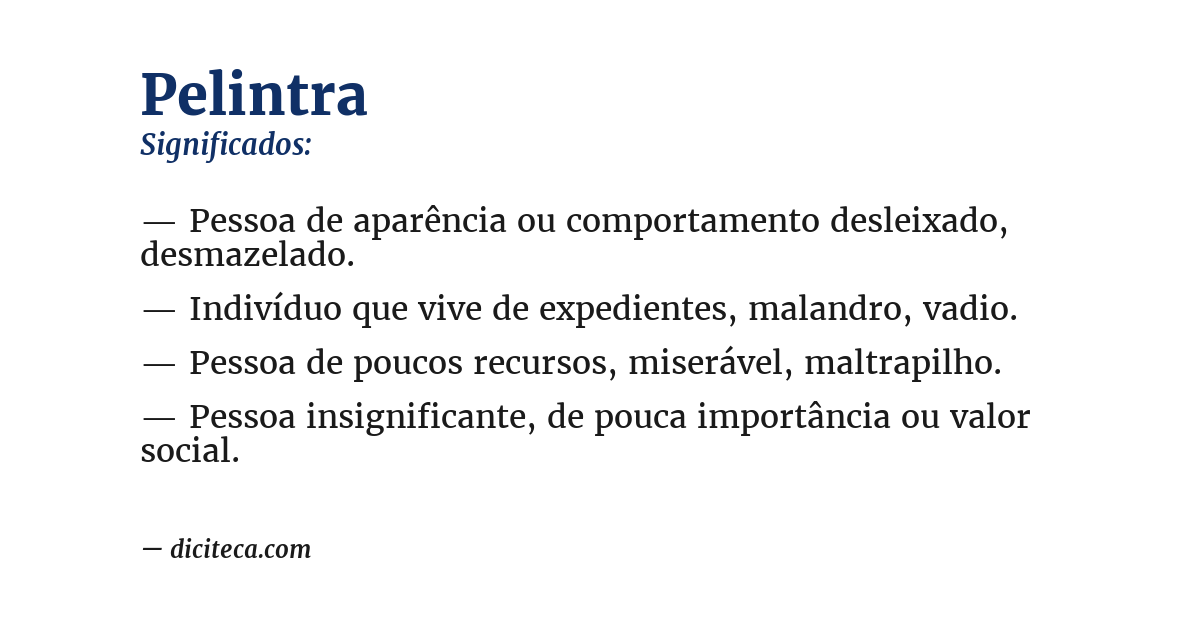 Significado de pelintra