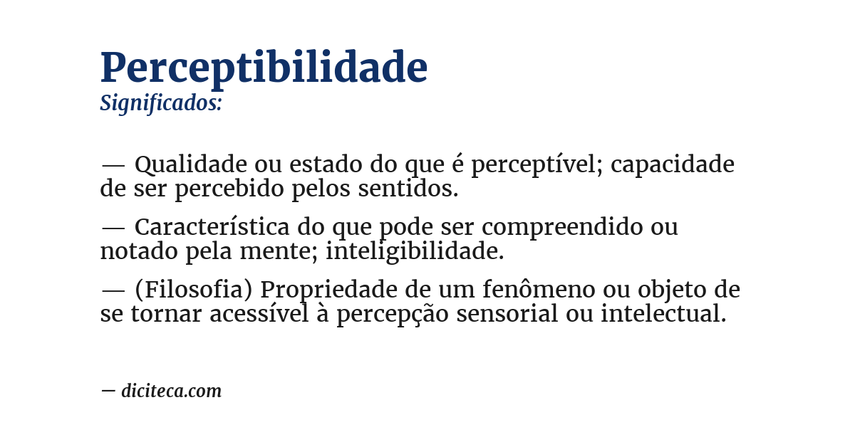 Significado de perceptibilidade