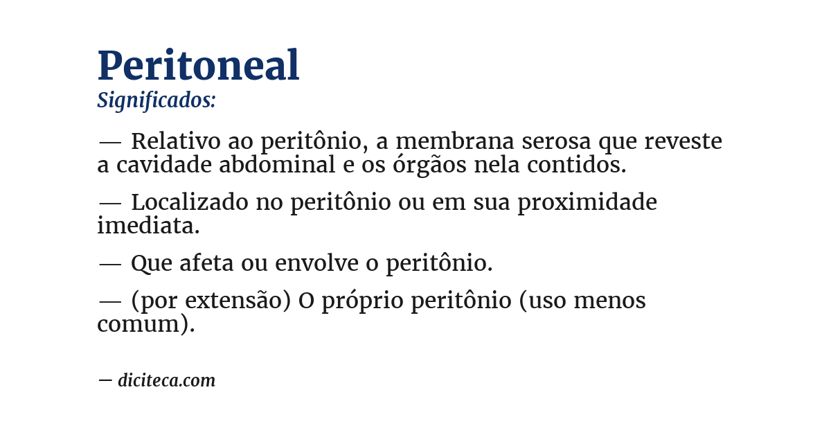 Significado de peritoneal