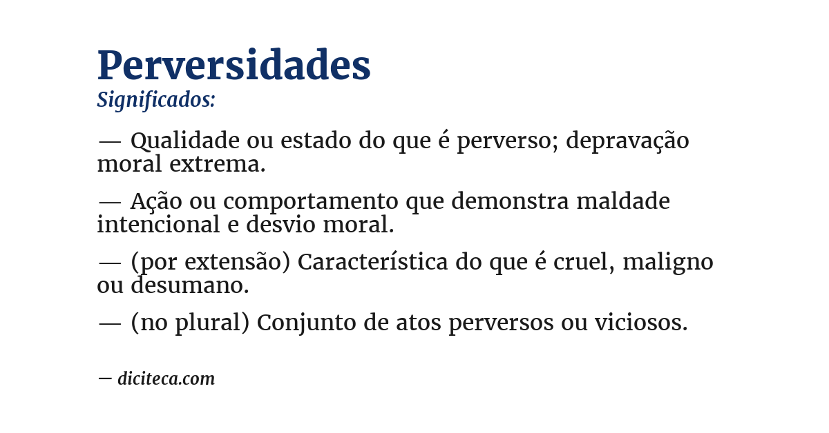 Significado de perversidades