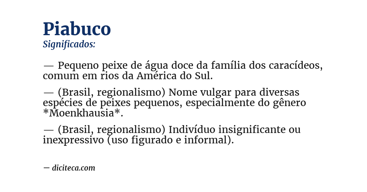 Significado de piabuco