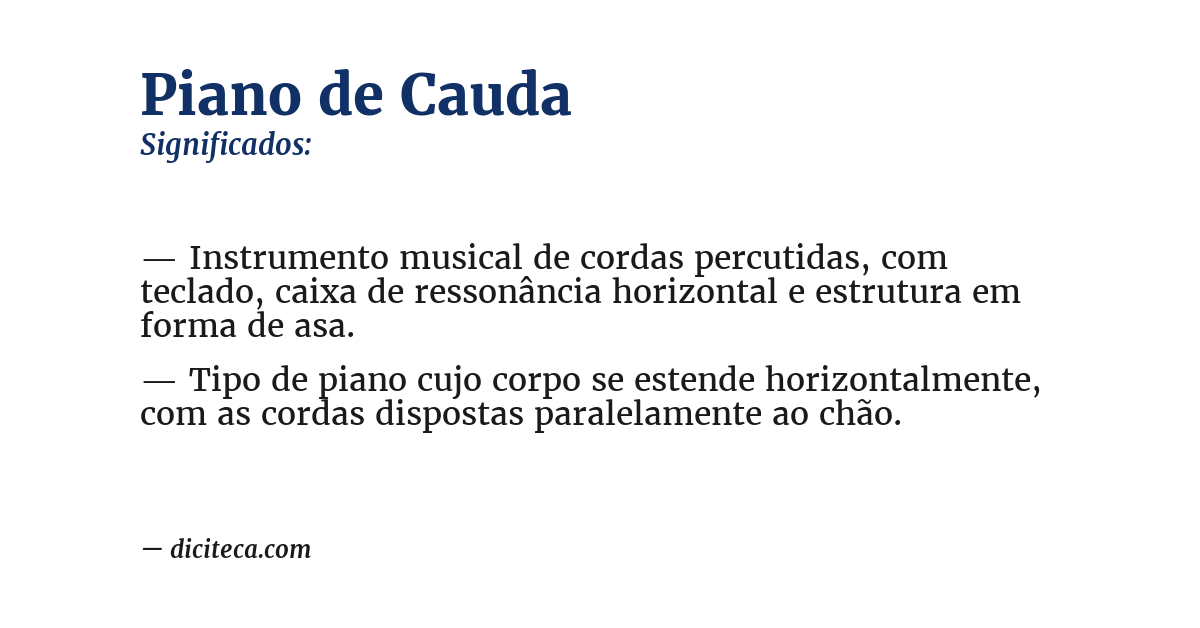 Significado de piano de cauda