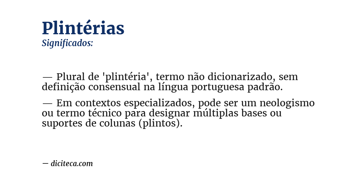 Significado de plintérias