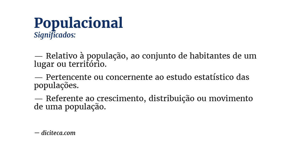 Significado de populacional