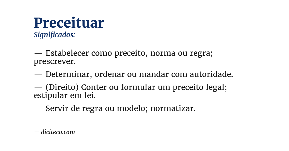 Significado de preceituar