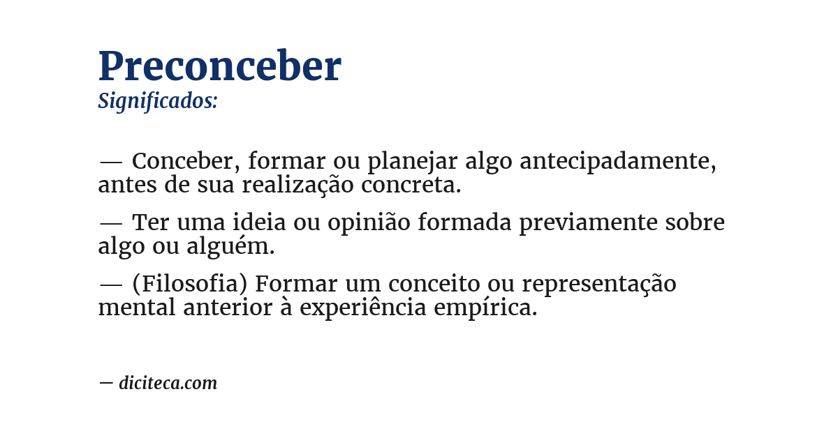Significado de preconceber