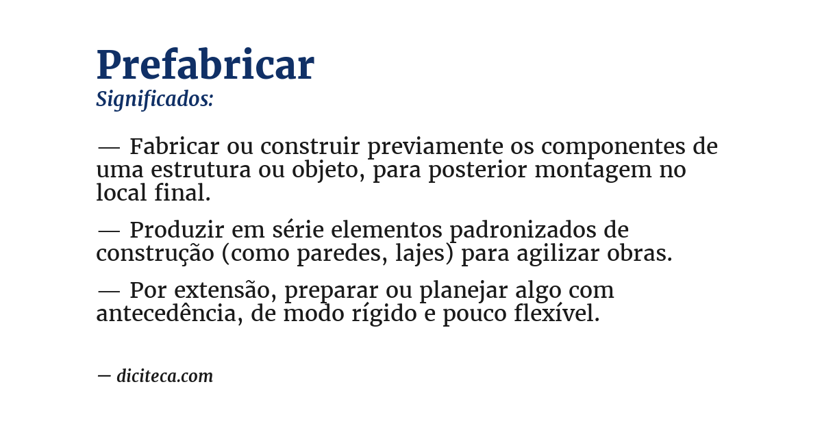 Significado de prefabricar