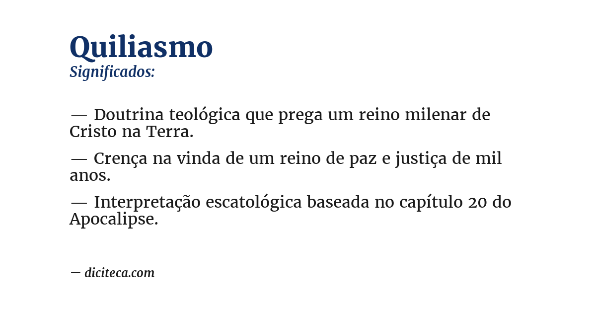 Significado de quiliasmo