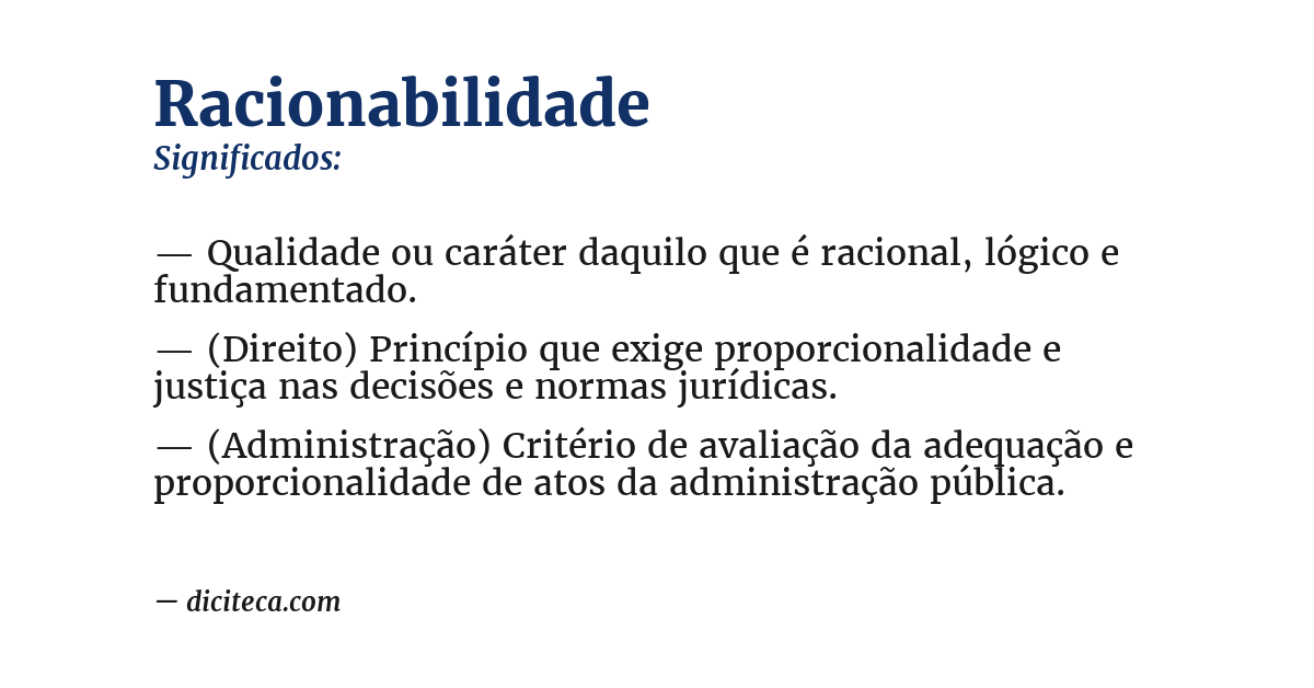 Significado de racionabilidade