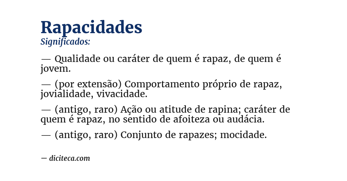 Significado de rapacidades