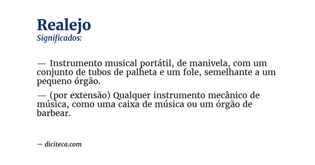 Significado de realejo