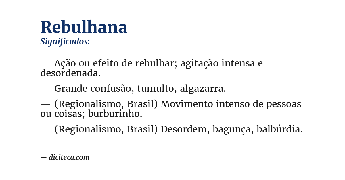 Significado de rebulhana
