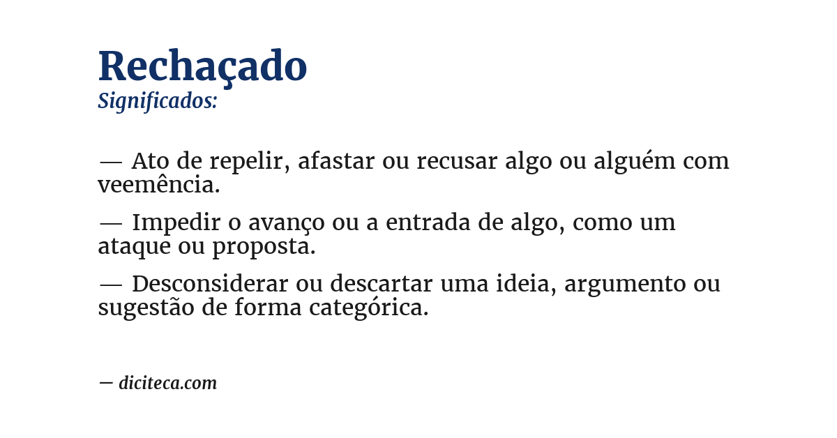 Significado de rechaçado