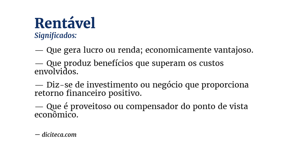 Significado de rentável