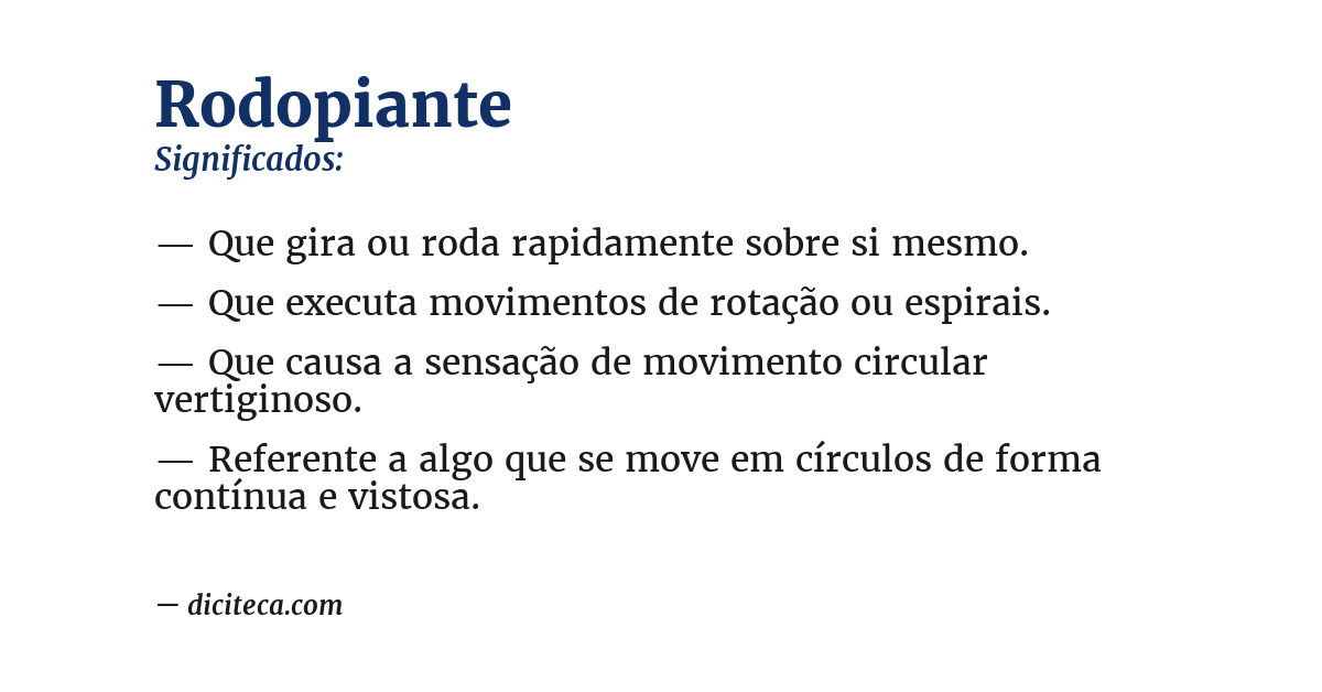 Significado de rodopiante