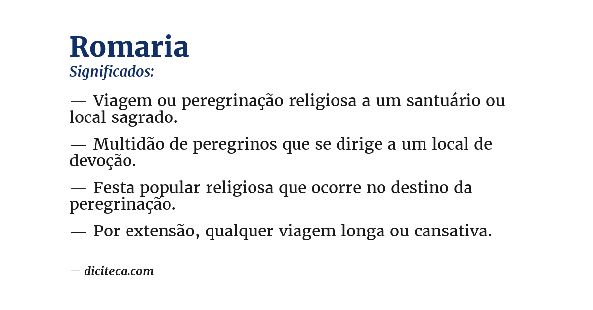 Significado de romaria