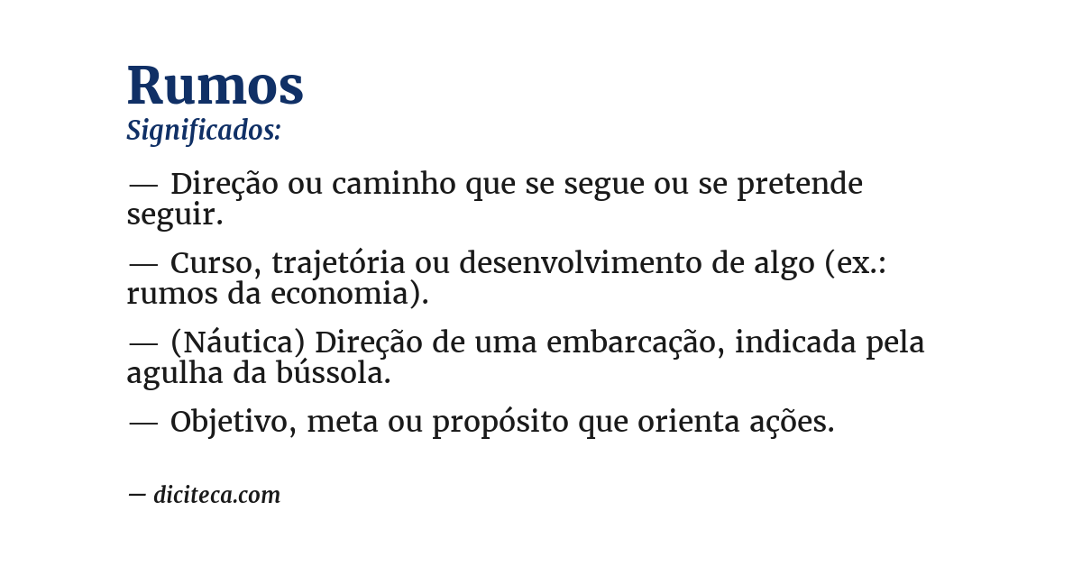 Significado de rumos