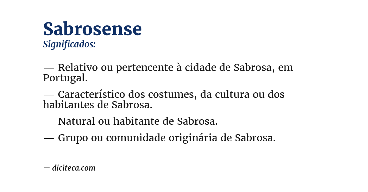 Significado de sabrosense