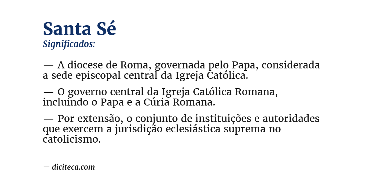 Significado de santa sé